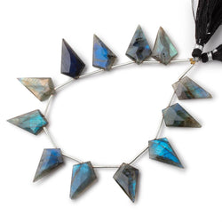 20-22mm Labradorite Faceted Shield Beads 7 inch 11 pieces (ONLINE ORDER ONLY)