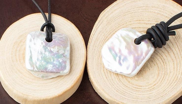20-22mm Off White Square Large Hole Pearl Focal Bead 1 piece (ONLINE ORDER ONLY)