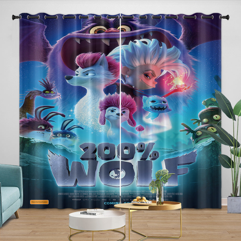 200% Wolf Curtains Blackout Window Drapes Room Decoration (Online Order Only)