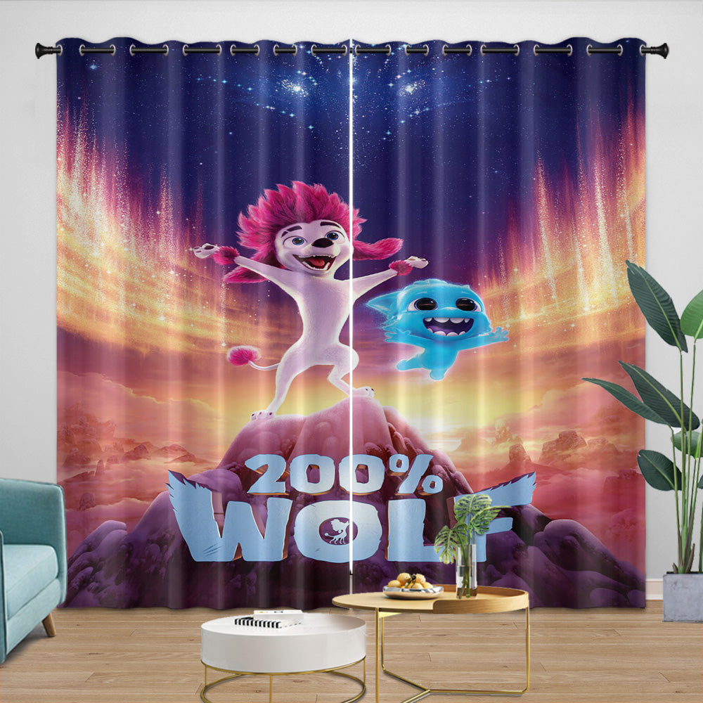 200% Wolf Curtains Blackout Window Drapes Room Decoration (Online Order Only)