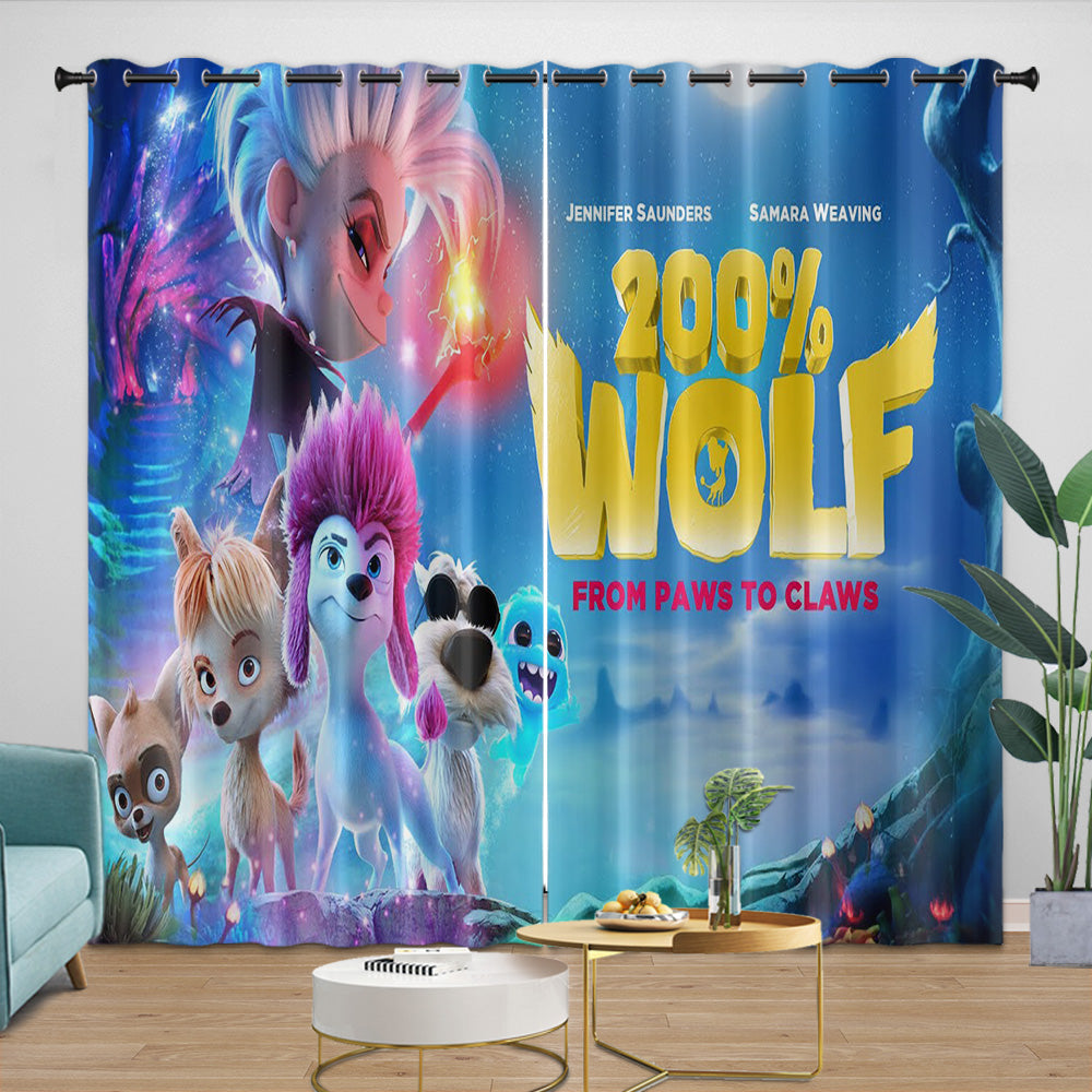 200% Wolf Curtains Blackout Window Drapes Room Decoration (Online Order Only)