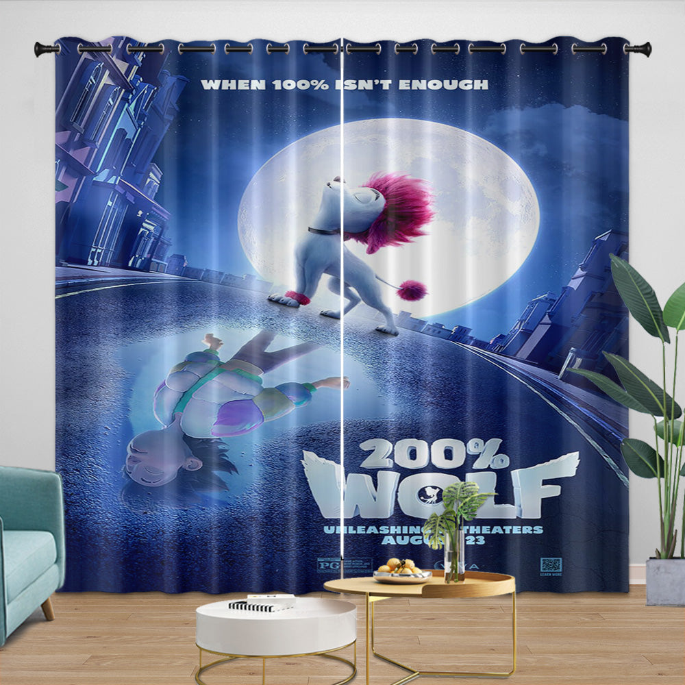 200% Wolf Curtains Blackout Window Drapes Room Decoration (Online Order Only)