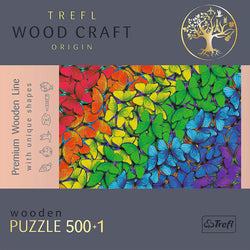 Trefl Wood Craft 501 Piece Wooden Puzzle - Rainbow Butterflies (ONLINE ORDER ONLY)