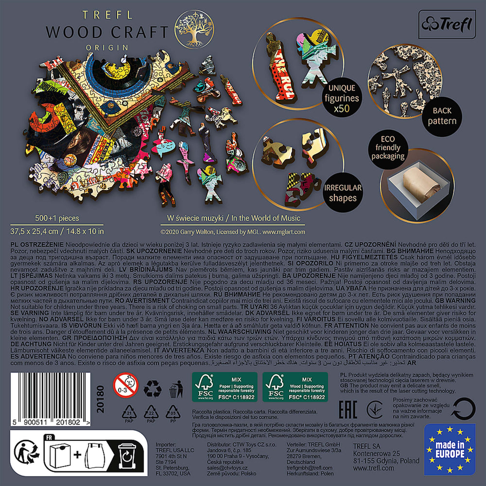 Trefl Wood Craft 501 Piece Wooden Puzzle - In the World of Music (ONLINE ORDER ONLY)