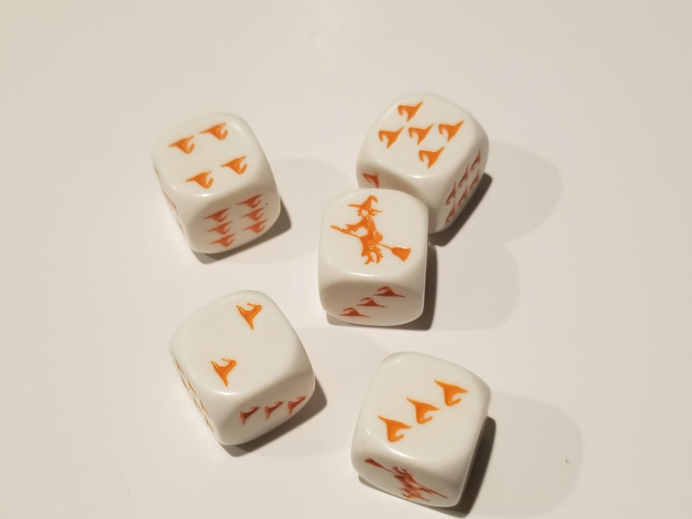 Orange Witch and Witch Hats Dice Custom (Online Only)
