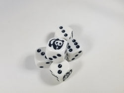 Panda Dice Six Sided D6 16mm White with Black Pips (Online Only)