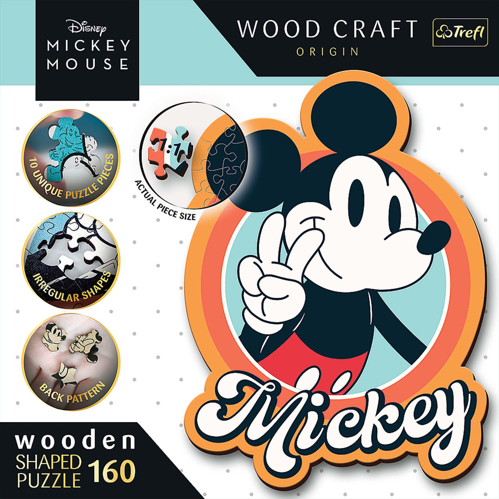 Trefl Wood Craft 160 Piece Wooden Puzzle - Disney's Mickey Mouse (ONLINE ORDER ONLY)