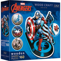 Trefl Wood Craft 160 Piece Wooden Puzzle - Marvel - Fearless Captain America (ONLINE ORDER ONLY)