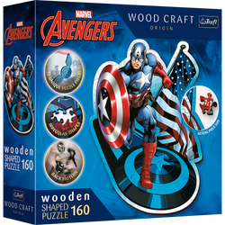 Trefl Wood Craft 160 Piece Wooden Puzzle - Marvel - Fearless Captain America (ONLINE ORDER ONLY)