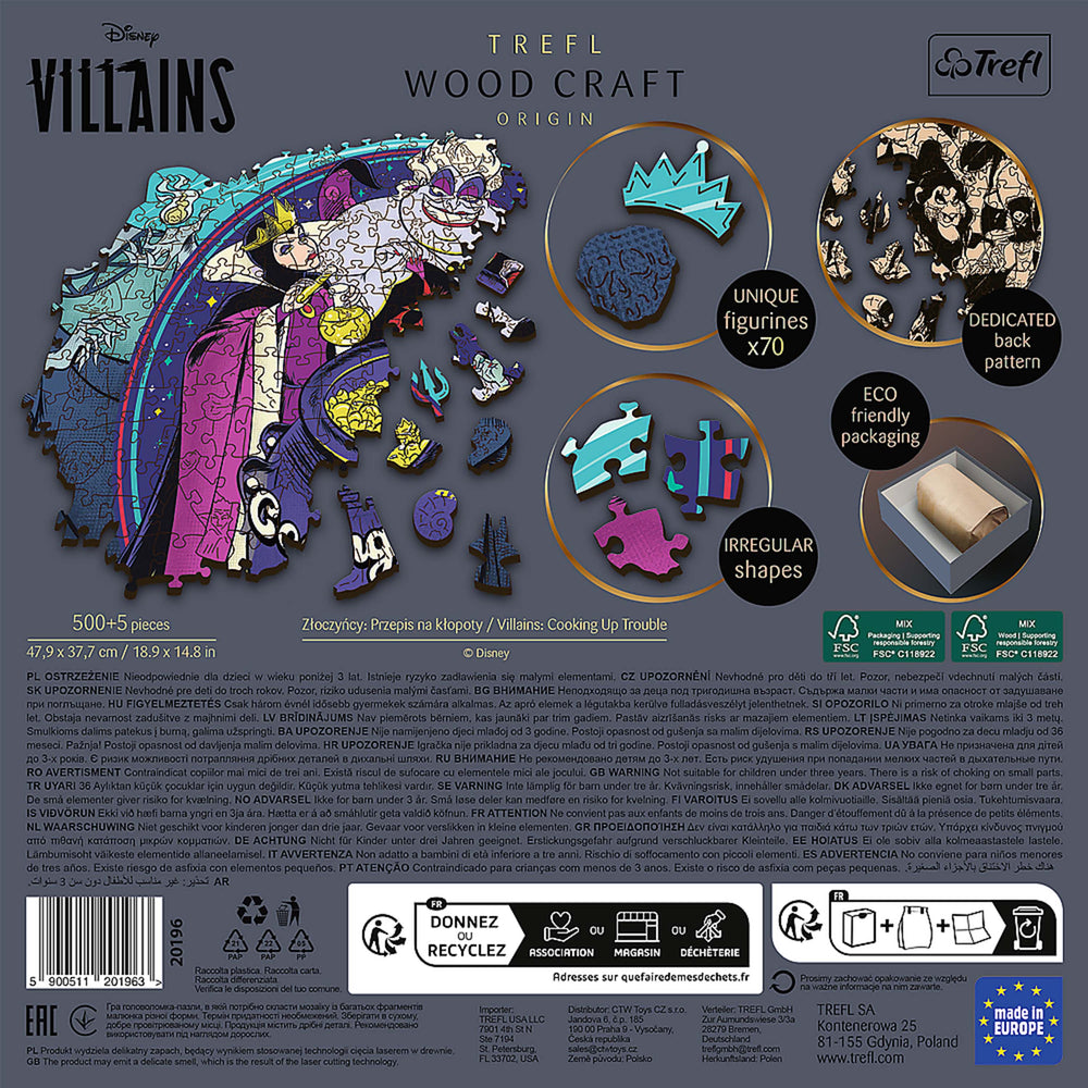 Trefl Wood Craft 500 +5 Piece Wooden Puzzle - Disney's Villains (ONLINE ORDER ONLY)