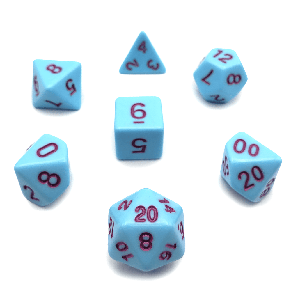 Bluebird - 7 Piece DnD Dice Set | Acrylic RPG Gaming Dice (ONLINE ORDER ONLY)