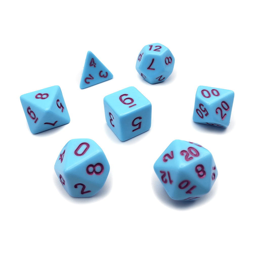 Bluebird - 7 Piece DnD Dice Set | Acrylic RPG Gaming Dice (ONLINE ORDER ONLY)