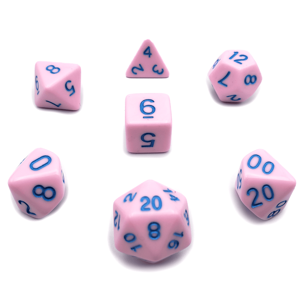 Cotton Candy - 7 Piece DnD Dice Set | Acrylic RPG Gaming Dice (ONLINE ORDER ONLY)