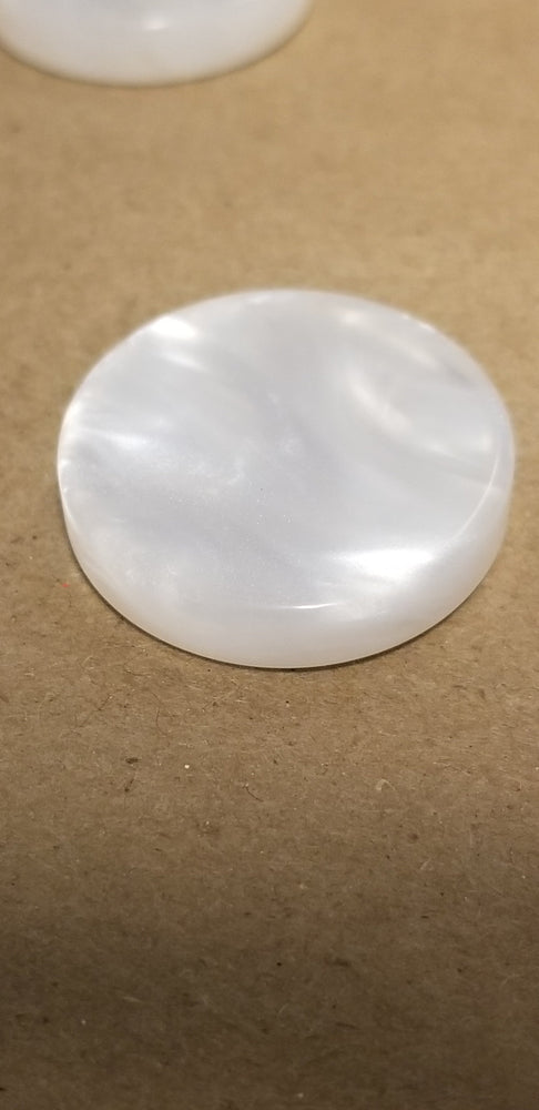 White Backgammon Checker Pearl Effect (28mm x 7mm) [sold per chip] (Online Only)
