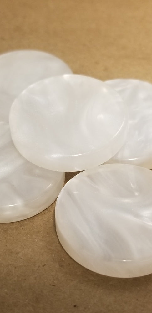 White Backgammon Checker Pearl Effect (28mm x 7mm) [sold per chip] (Online Only)
