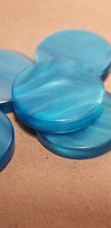 Blue Backgammon Checker Pearl Effect (28mm x 7mm) [sold per chip] (Online Only)