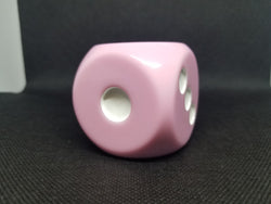 Pink 50mm d6 with White Pips Jumbo Pipped Dice (Online Only)