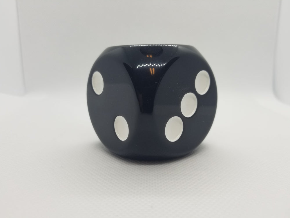 Opaque Black 50mm d6 with White Pips Jumbo Pipped Dice (Online Only)