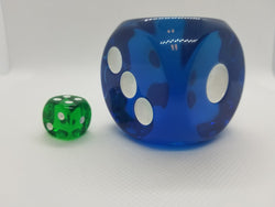 Clear Blue 50mm d6 with White Pips Jumbo Pipped Dice (Online Only)