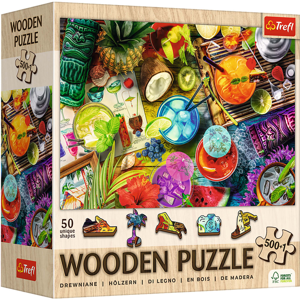 Trefl Wood Colorful Cocktails 500+1 Wooden Puzzle (ONLINE ORDER ONLY)