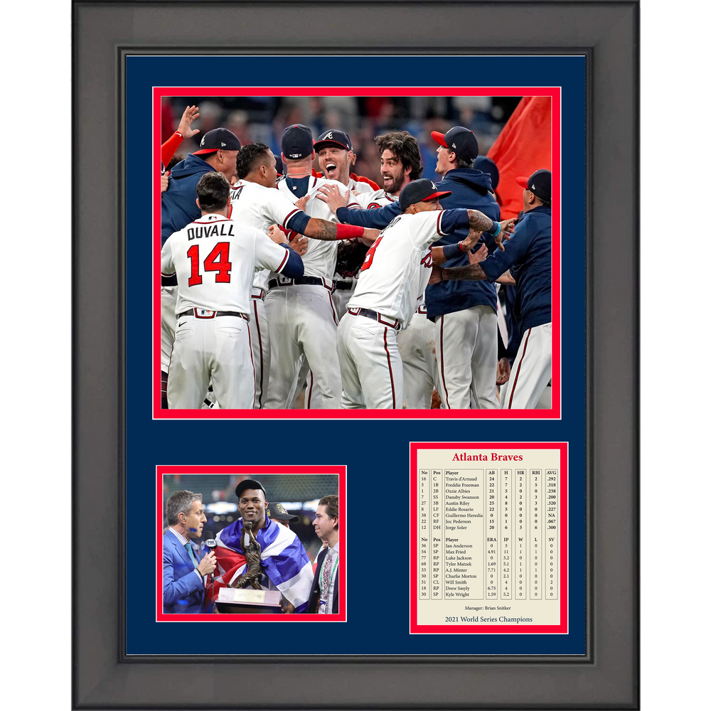 Framed Atlanta Braves 2021 World Series Champions Jorge Soler MVP 11"x14" Baseball Three Photo Collage (ONLINE ORDER ONLY)