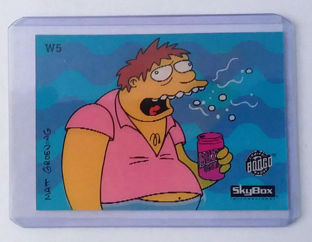 Simpsons Trading Card - 1993 #W5 Barney Belch (Wiggle) (ONLINE ORDER ONLY)