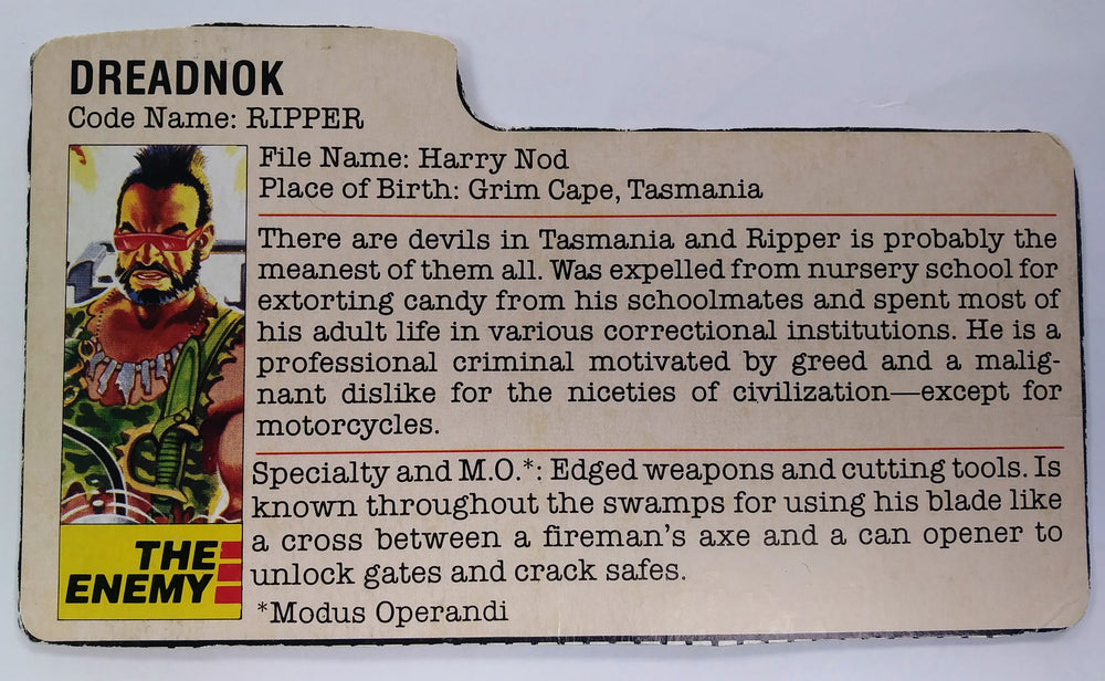 G.I. Joe COBRA action figure - Ripper (Dreadnok) (ONLINE ORDER ONLY)