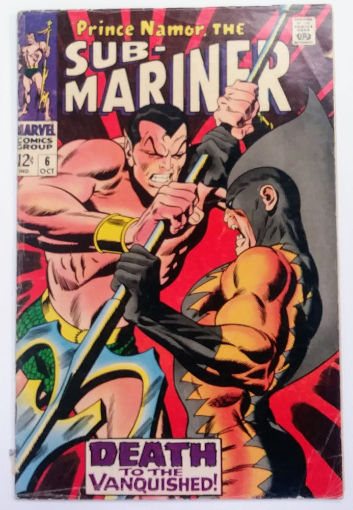 Sub-Mariner #06, Marvel Comics (October 1968, VG) (ONLINE ORDER ONLY)