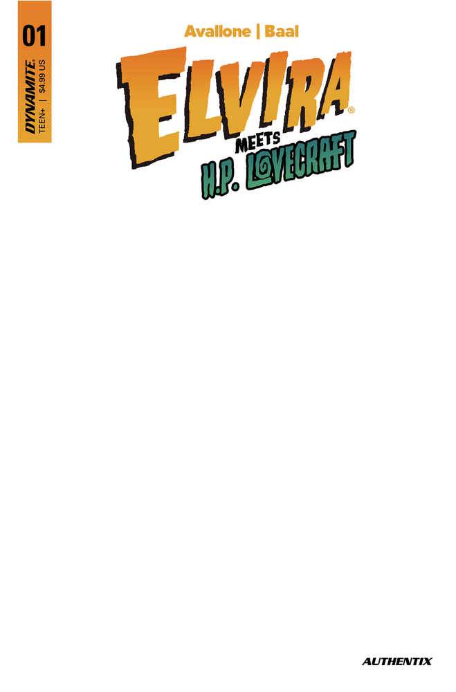 Elvira Meets Hp Lovecraft #1 Cover E Blank Authentix (ONLINE ORDER ONLY)