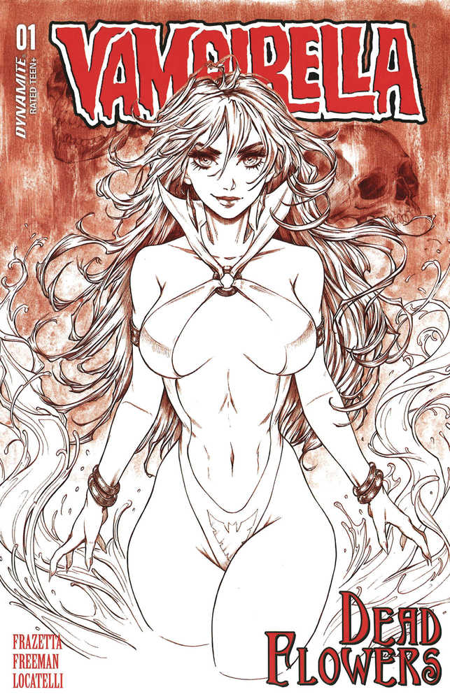 Vampirella Dead Flowers #1 Red Line Art De Exclusive Variant (ONLINE ORDER ONLY)