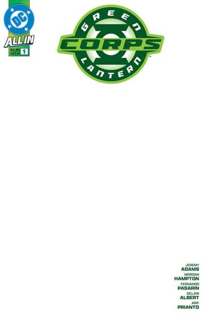 Green Lantern Corps #1 Cover E Blank Card Stock Variant (Online Order Only)