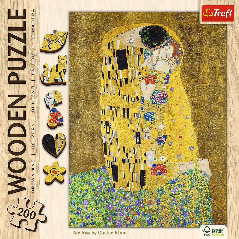 Trefl Wood Craft 200 Piece Wooden Puzzle - Kiss - Gustav Klimt (ONLINE ORDER ONLY)