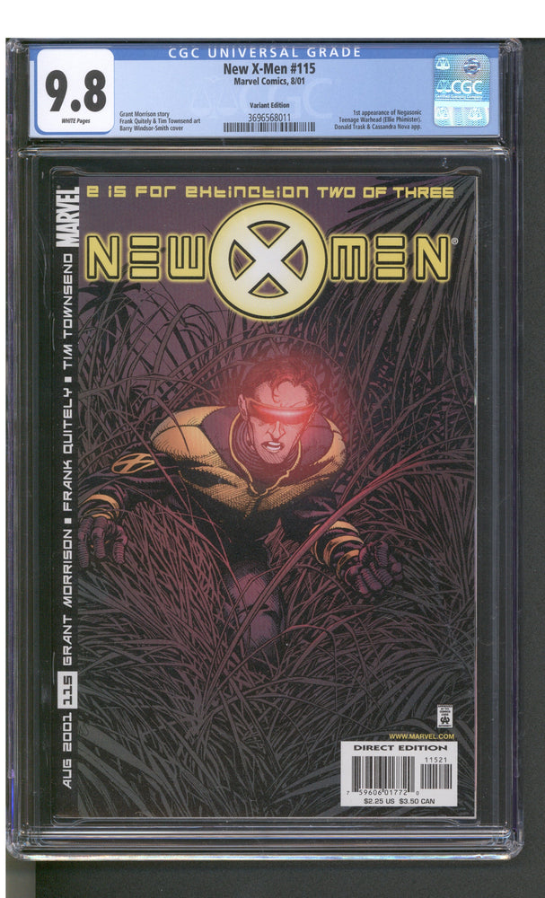 New X-Men #115 (8/01) Graded CGC 9.8 Variant Edition (Online Order Only)