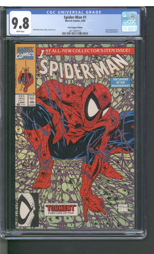 Spider-Man #1 (8/90) Polybag Edition Graded CGC 9.8 (Online Order Only)