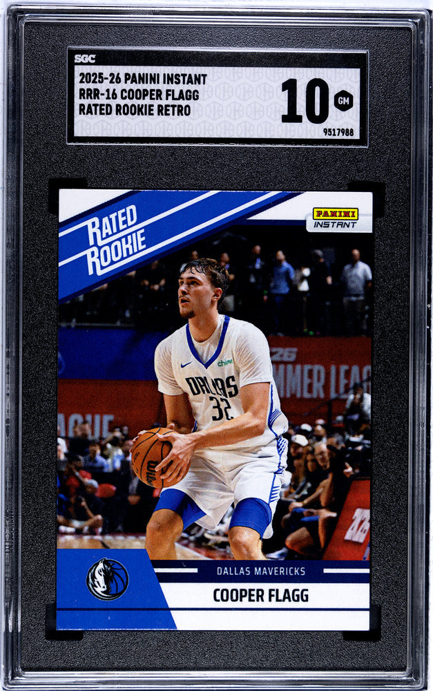 Graded 2025 Panini Instant Cooper Flagg #RRR16 Rated Rookie Retro Rookie RC Basketball Card SGC 10 Gem Mint (ONLINE ORDER ONLY)