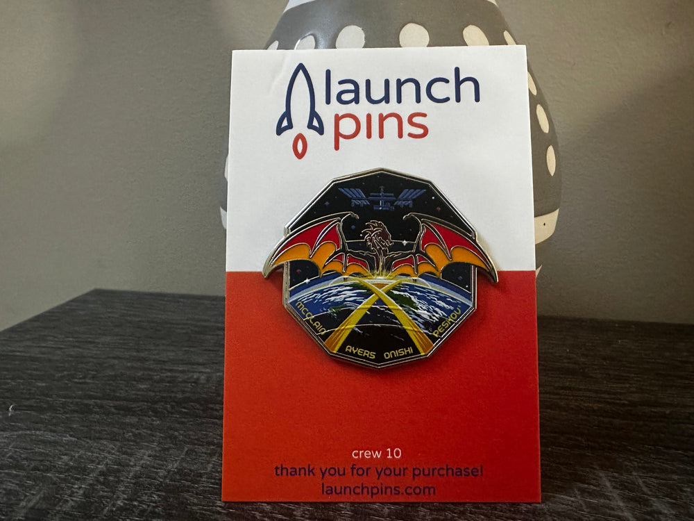 NASA Crew-10 USCV-10 Mission Patch Hard Enamel Pin (ONLINE ORDER ONLY)