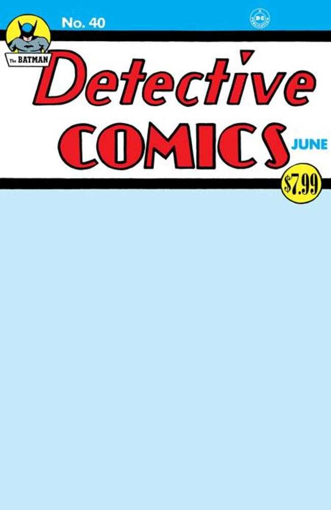 Detective Comics #40 Facsimile Edition Cover C Blank Variant (ONLINE ORDER ONLY)
