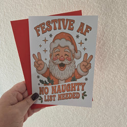 Festive AF Christmas Card (ONLINE ORDER ONLY)