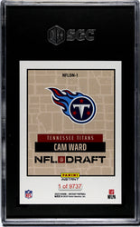 Graded 2025 Panini Instant Cam Ward #NFLDN1 NFL Draft Night Rookie RC Football Card SGC 10 Gem Mint