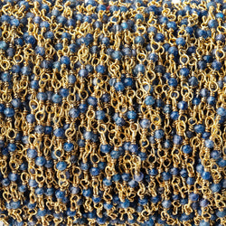 2mm Iolite micro faceted rondelle Vermeil Chain by the foot 46 beads AAA