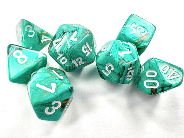 Marble Mini-Polyhedral Oxi-Copper /white 7-Die Set (Mini Poly Release 2) (Online Only)