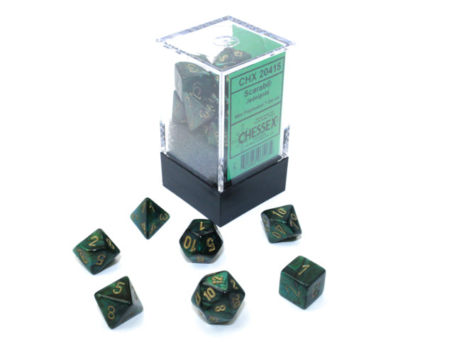 Scarab® Mini-Polyhedral Jade/gold 7-Die Set (Mini Poly Release 1) (Online Only)