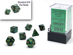 Scarab® Mini-Polyhedral Jade/gold 7-Die Set (Mini Poly Release 1) (Online Only)
