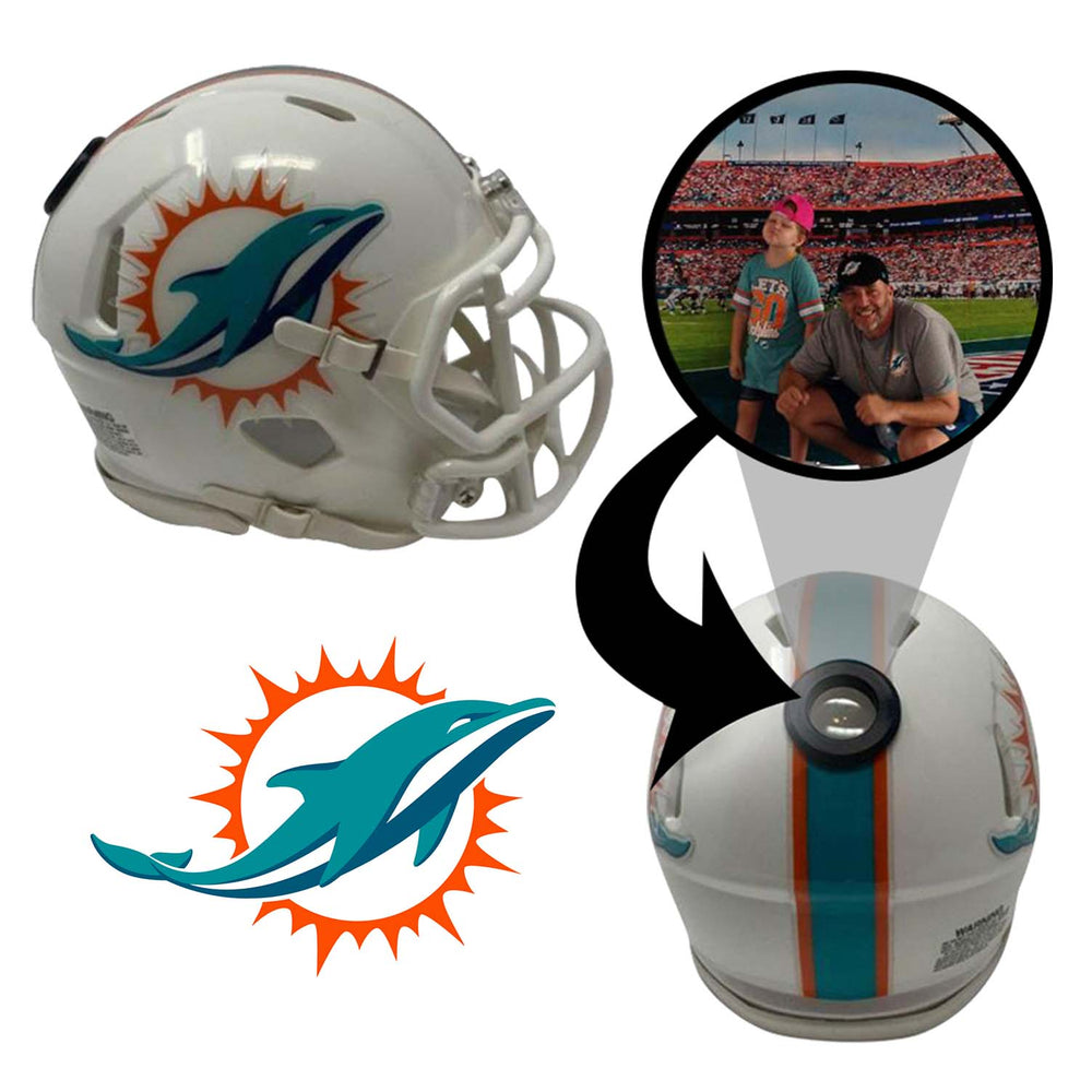 Miami Dolphins NFL Mini Helmet - Picture Inside (Online Order Only) (ONLINE ORDER ONLY)
