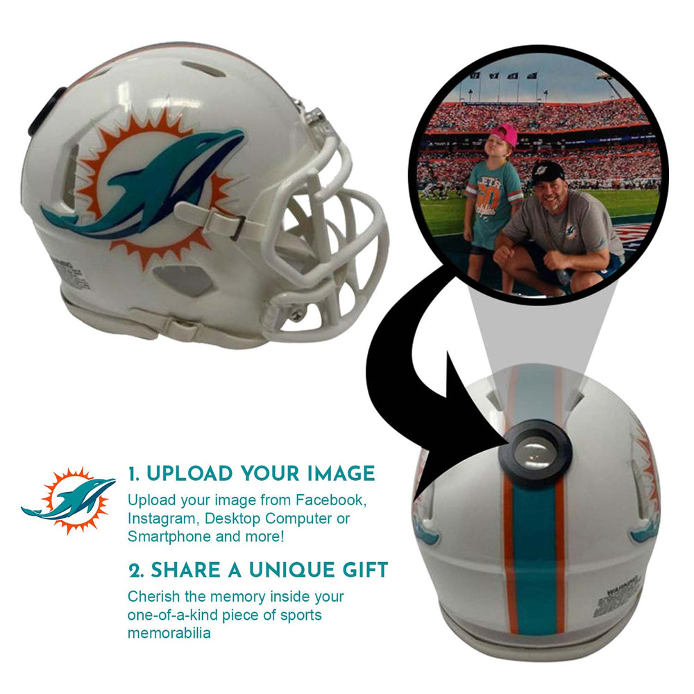 Miami Dolphins NFL Mini Helmet - Picture Inside (Online Order Only) (ONLINE ORDER ONLY)