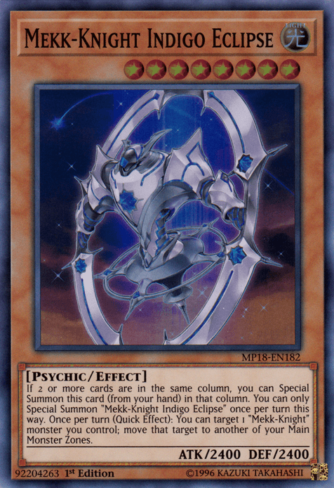 Mekk-Knight Indigo Eclipse [MP18-EN182] Super Rare (ONLINE ORDER ONLY)