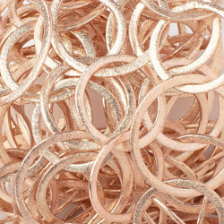 20mm and 26mm Rose Gold plated Brushed Round Link Chain