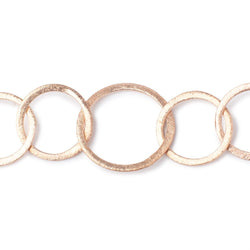 20mm and 26mm Rose Gold plated Brushed Round Link Chain