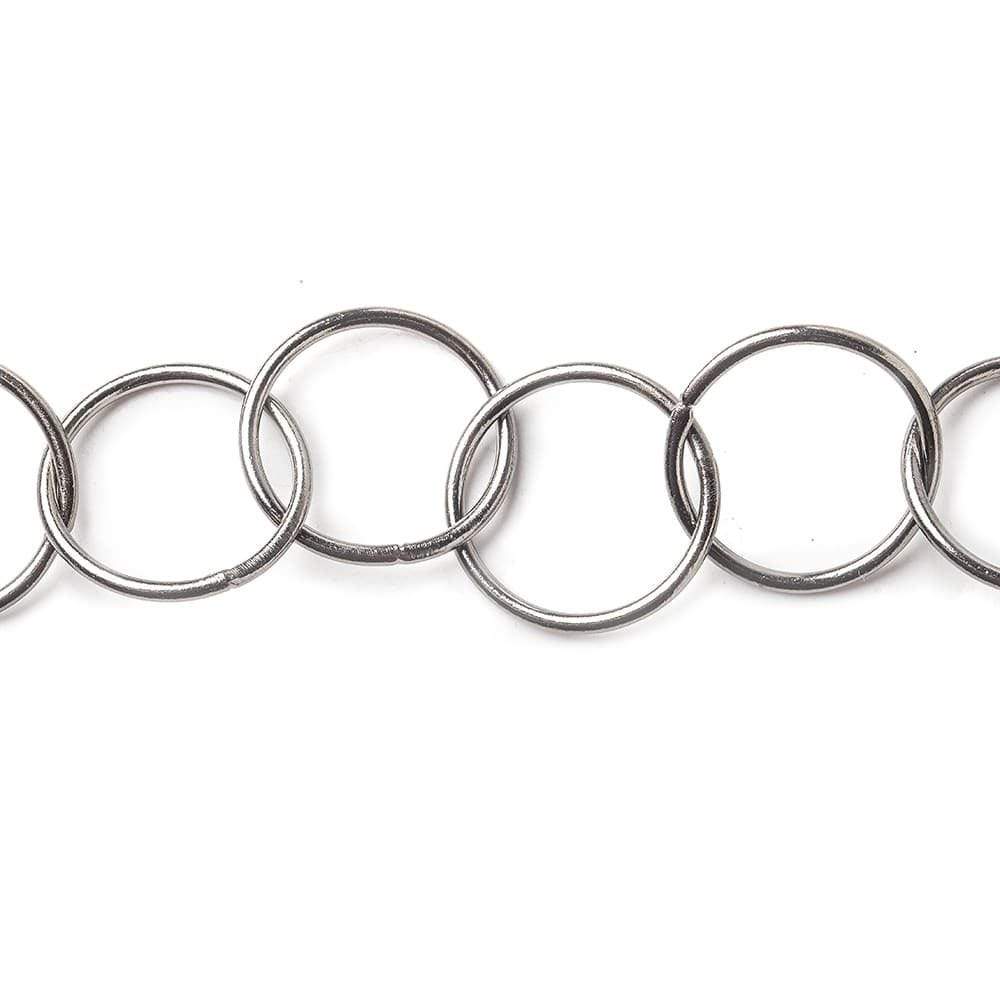 20mm Black Gold plated Plain Round Link Chain by the foot (ONLINE ORDER ONLY)