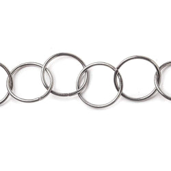 20mm Black Gold plated Plain Round Link Chain by the foot (ONLINE ORDER ONLY)